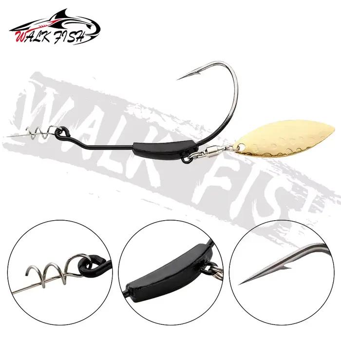 Leurres cuillères métal WALK FISH 3 pièces - 2g à 9g avec hameçons offset à blocage twist