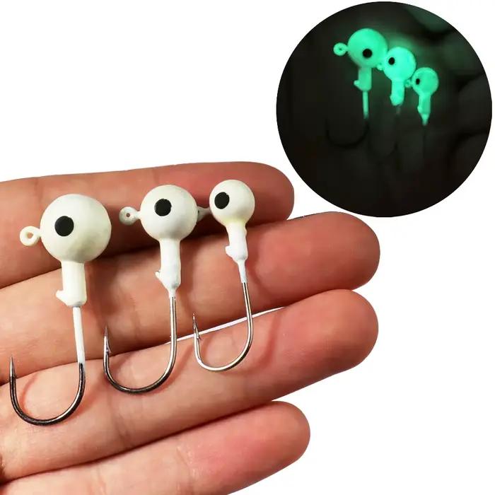 Lot de 10 hameçons jig métal 3.5g à 18g avec œil 3D pour leurres souples et