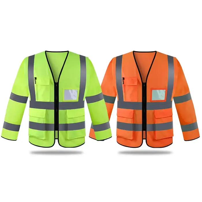 Veste sécurité nocturne pêche - Manches longues réfléchissantes - Travailleurs nettoyage cours eau