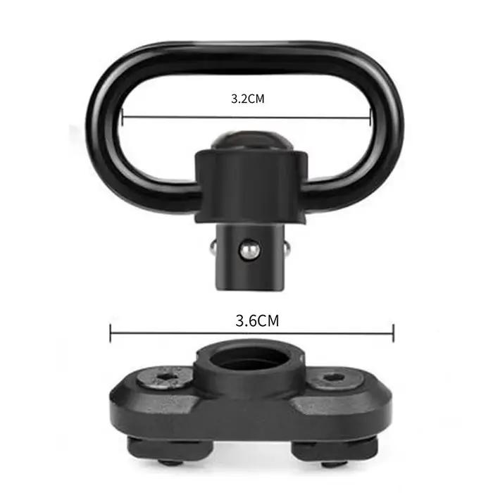 Adaptateur QD M-LOK fixation rail sangle bouton poussoir acier équipement pêche airsoft outdoor