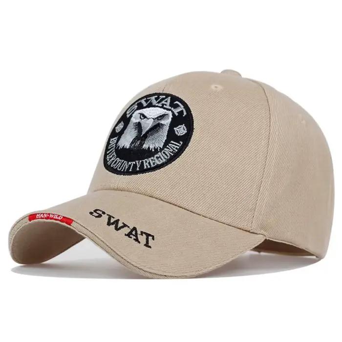 Casquette baseball SWAT Eagle brodée pour hommes - Modèle aigle tactique réglable pour pêche et outdoor