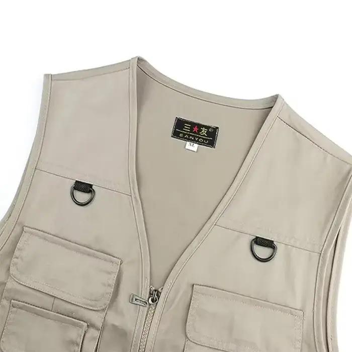 Veste photo pêche multi-poches tactique homme - Veste sans manches respirante pour randonnée et outdoor