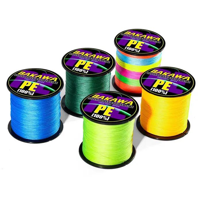 Ligne de pêche BAKAWA PE tressée 4 brins 300m flottante 0.2-0.42mm pour pêche en surface