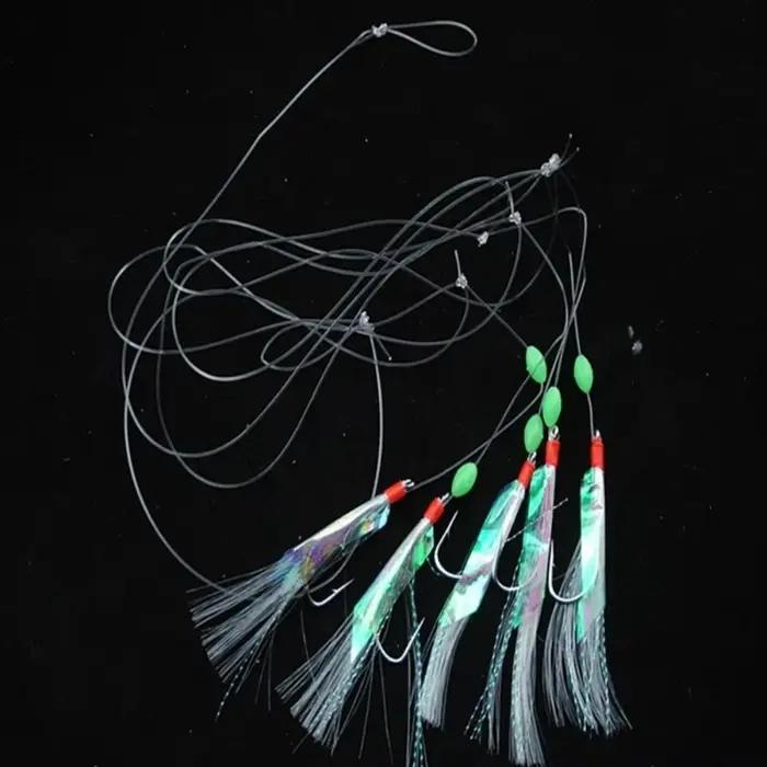 Set 5 leurres souples multicolores à peau argentée - Appâts imitation poisson et crevette avec hameçon crystal