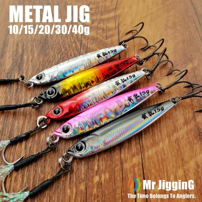 Leurre métal Mr JigginG coulant rapide 10 à 40g pour bar et pêche en mer du bord