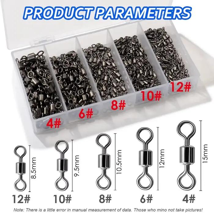 100 pièces roulements acier inoxydable barrel swivels pour pêche leurres et lignes coffret accessoires