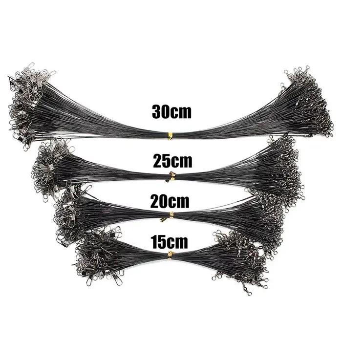 20PCS bas de ligne anti-morsure Aorace en acier avec émerillon pour pêche carnassier et gros poissons