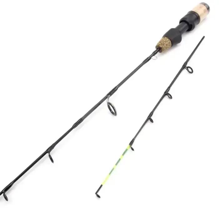 Combo canne télescopique 60cm 2 brins pêche hiver glace carbone moulinet set complet - Équipement hivernal