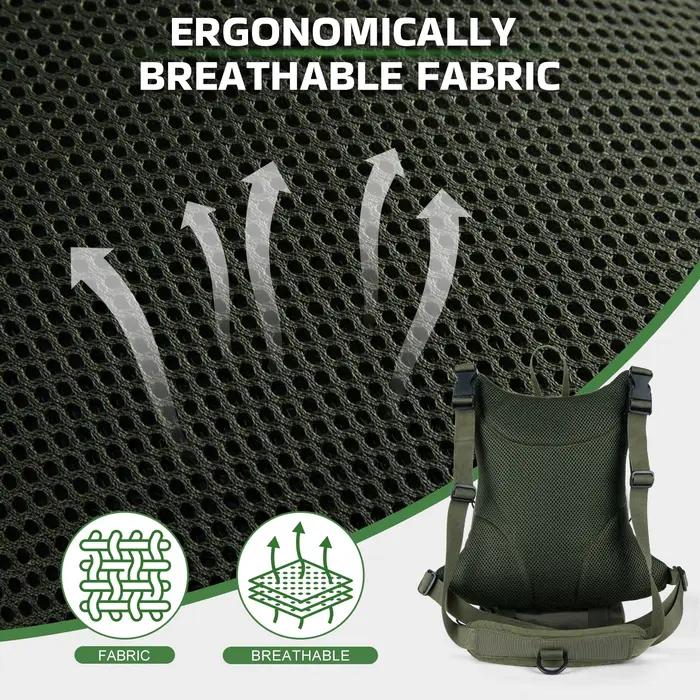 Sac poitrine pêche mouche léger Goture - Rangement matériel réglable - Bandeau ceinture rembourré