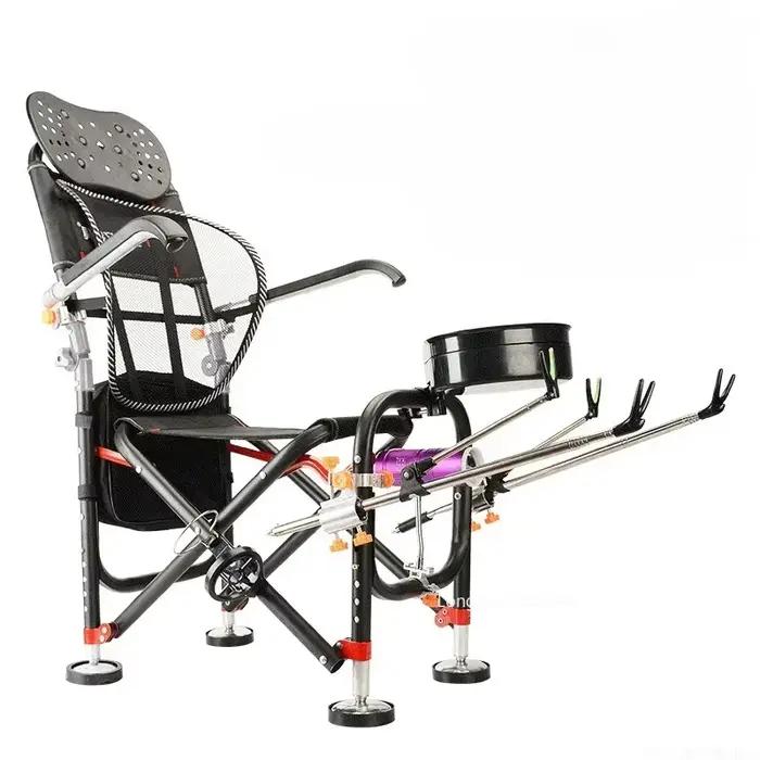 Nouvelle chaise pêche pliante set multifonction inclinable forte portance pour plage camping