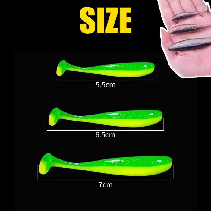 Leurre souple pêche leurre set 55 65 75mm pour bass et carpe avec appât silicone articulé