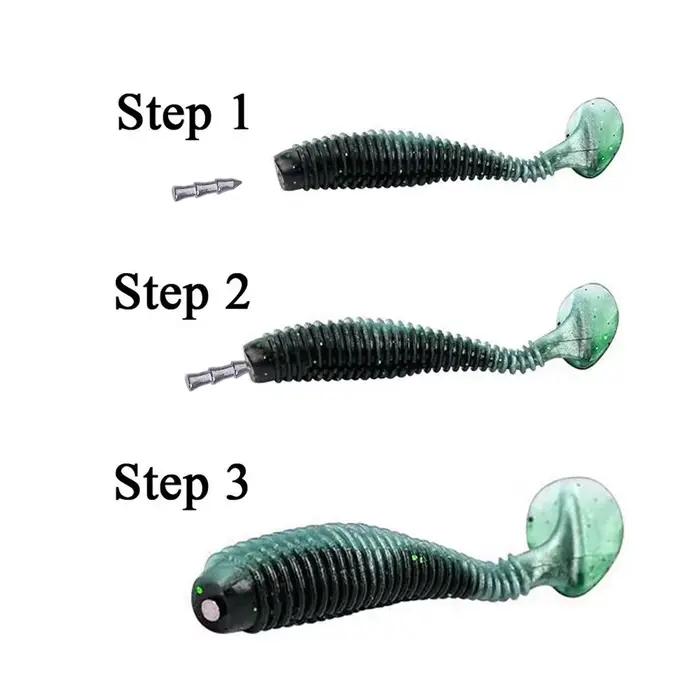 Plombs d'ancrage pour leurres souples, 10 pièces poids 0.8/1.4/2.2g pour pêche du carnassier au ver et worm