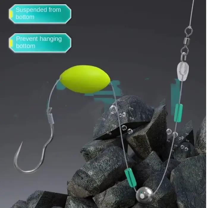 5 hameçons Flip hook pour pêche à la carpe - Rigs prêts à l'emploi taille 7#-14# - Équipement pêche