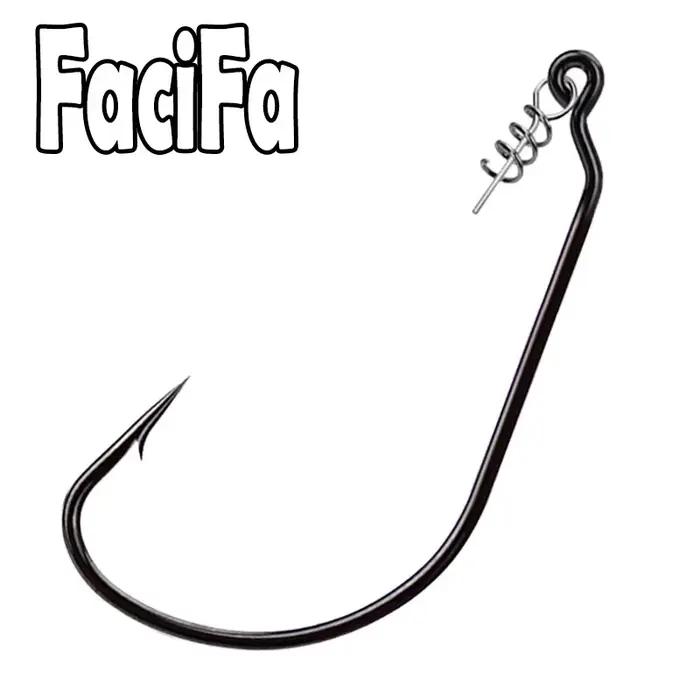 20 hameçons à ressort pour vers souples avec système twist lock pêche du black-bass et carnassiers
