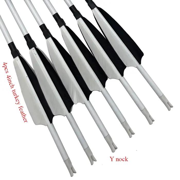 6 flèches carbone 30/32 pouces pointes interchangeables pour pêche à l'arc compound/récursif