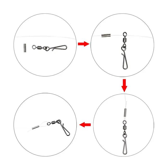 100 pièces manchons sertissage cuivre 1.0 à 2.8mm pour ligne pêche mer accessoires montage leader