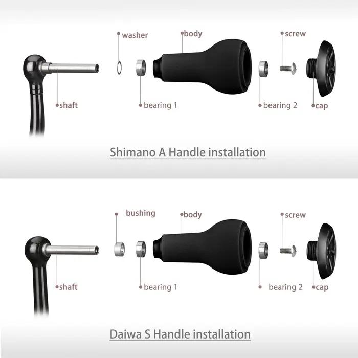 Poignée de moulinet Gomexus TPE 27mm pour Shimano Daiwa, knob confort antidérapant pour pêche humide