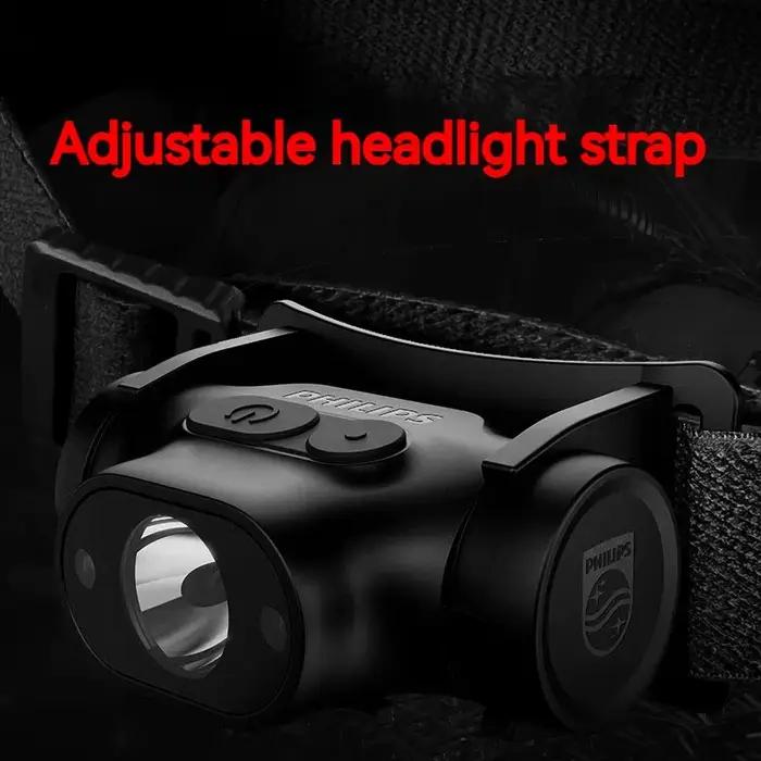 Lampe frontale pêche Philips LED capteur rechargeable Type-C pour pêche camping éclairage qualité