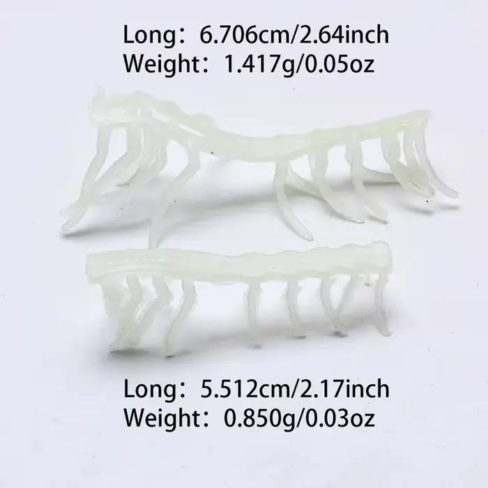 10 pieds de crevette en bois noctilucents avec appât souple lumineux, accessoires leurres pour la pêche