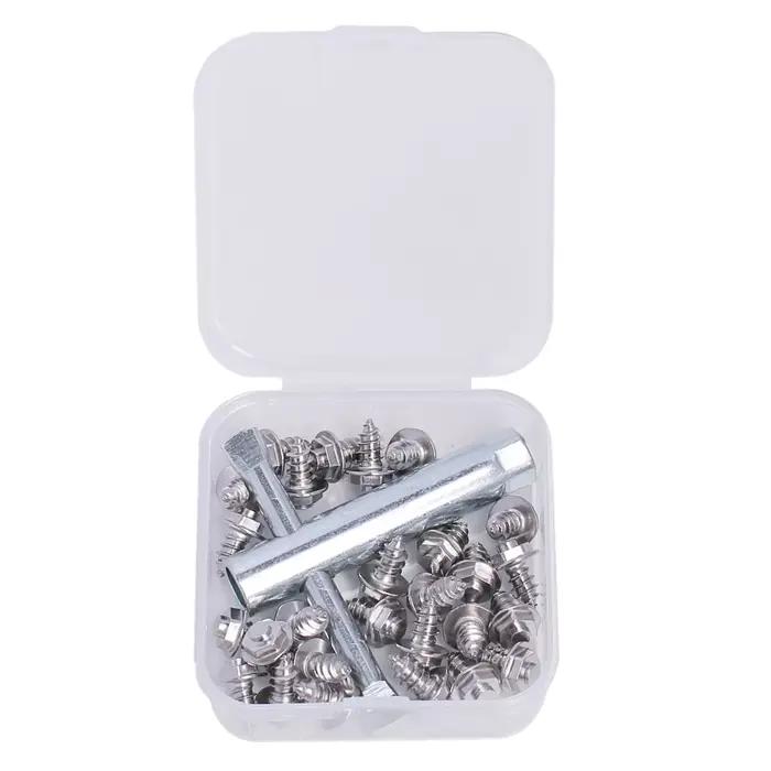 Kit de 26 crampons vissables pour bottes de pêche - Outil inclus pour semelles feutre ou crantées