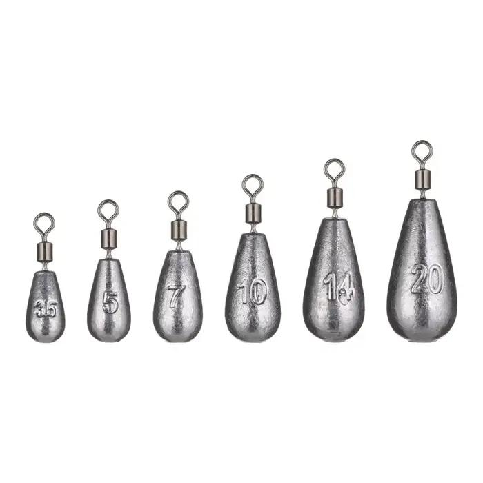 Lot de 5 plombs goutte d'eau pour la pêche de la carpe, 3.5g 5g 7g 10g