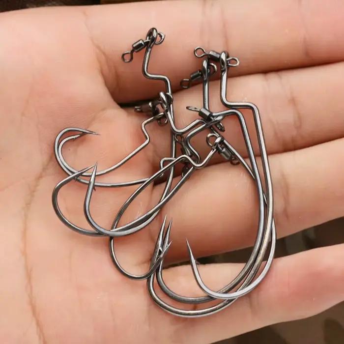10 hameçons drop shot EWG avec swivel pour pêche bass carnassier eau douce mer