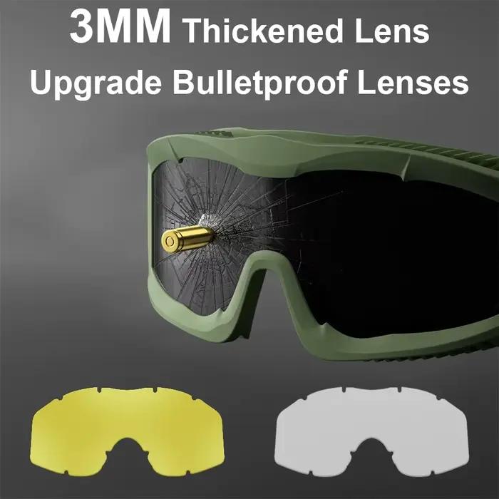 Lunettes tactiques 2024 anti-explosion 3mm pour chasse paintball pêche - protection maximale