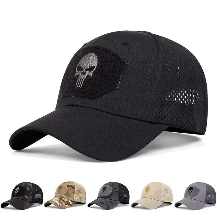 Casquette Militaire Camouflage à Carreaux - Protection Soleil Maillée Sport Outdoor Pêche