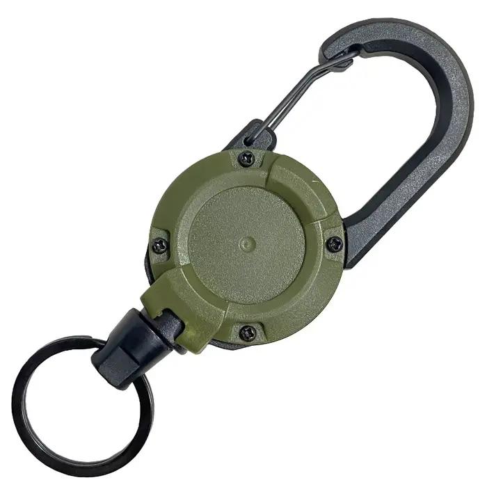 Porte-badge rétractable extensible avec mousqueton robuste pour clés, sacs et équipement de pêche