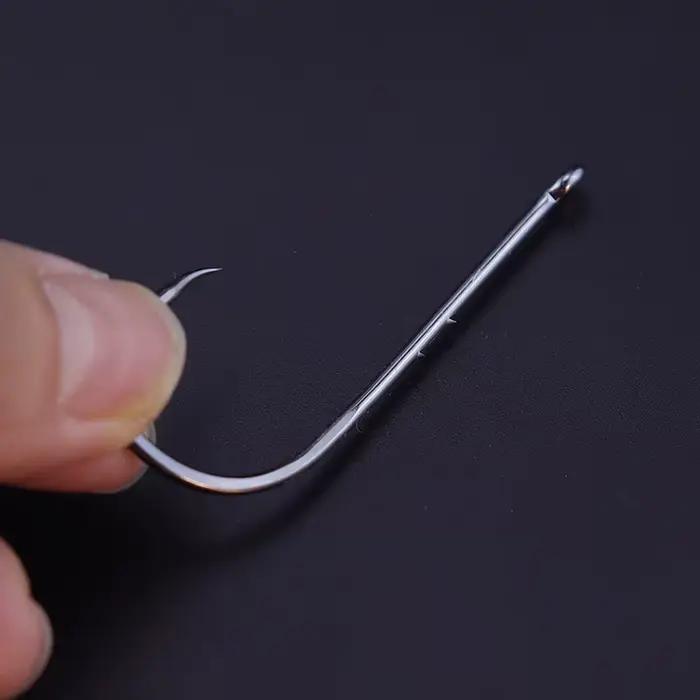 50 hameçons longue tige double porte-appât pour pêche surfcasting et appâts vivants - acier carbone