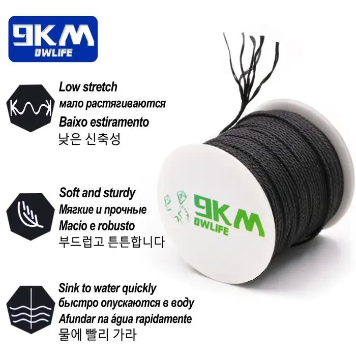 Corde Kevlar noir pêche 50-2000LB haute résistance tactique pour assistance ligne kite randonnée