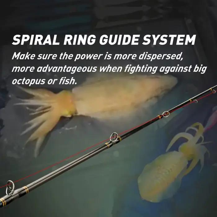 Canne à pêche bateau 1.7-1.9m pointe titane anneaux spiraux pour seiche ML spinning casting