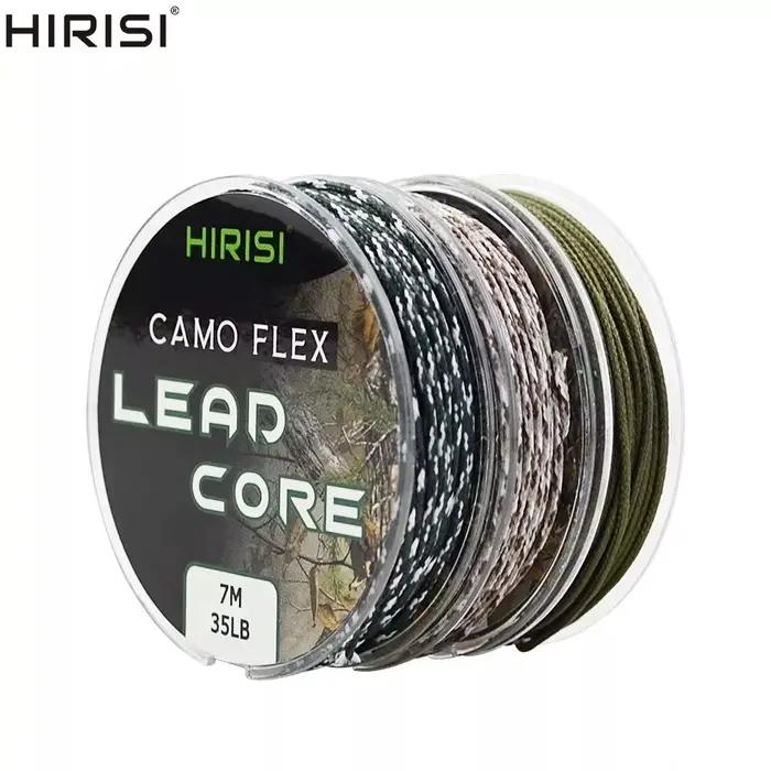 Ligne plombée Hirisi 35LB 7m pour pêche à la carpe, bas de ligne et montage hair
