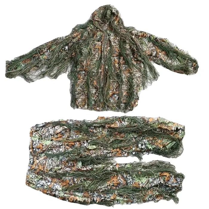 Combinaison ghillie adulte woodland 3D bionique - Tenue camouflage pêche photographie chasse
