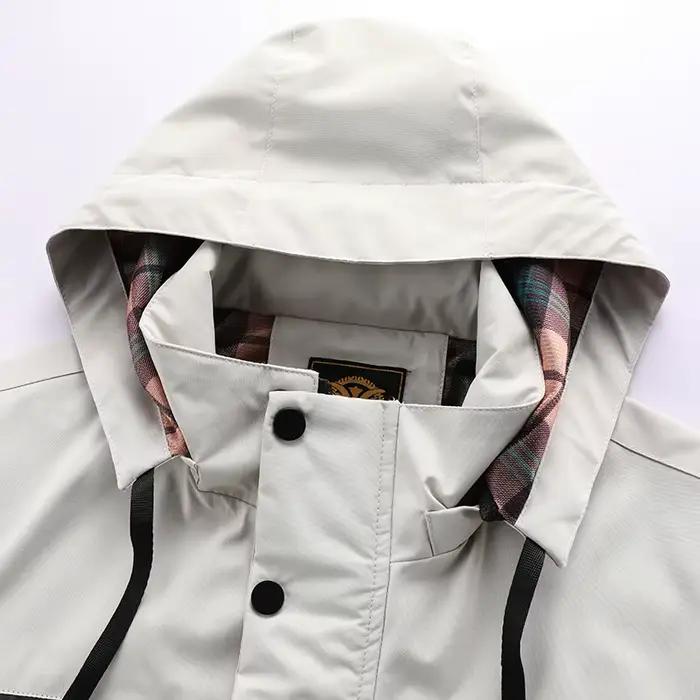 Veste de pêche décontractée capuche homme - Veste imperméable soft shell hiver grande taille