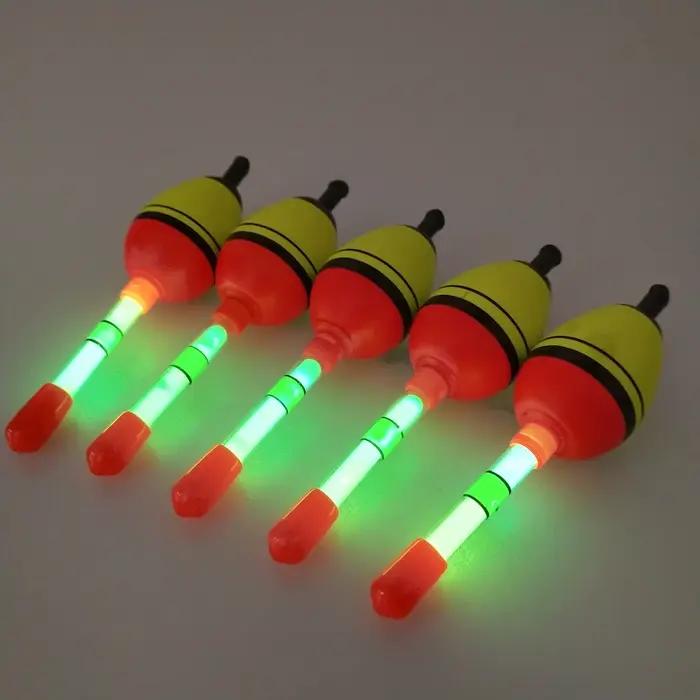 2 flotteurs de pêche nocturne luminescents 5g avec lightstick, bouchons EVA pour la pêche de nuit B364