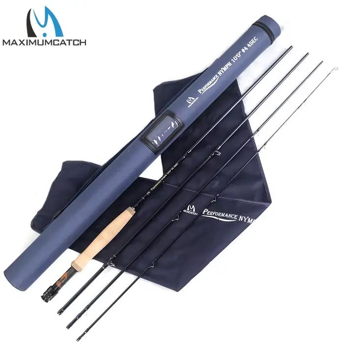 Canne Euro Nymphing MAXCATCH 9'-11'6'' 2-9WT carbone action rapide pêche nymphe truite tube rigide
