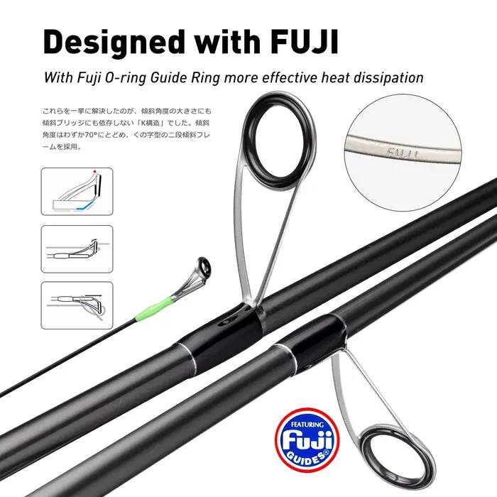 Canne pêche mer casting longue 2.7m à 3.3m avec anneaux Fuji pour bar et spinning