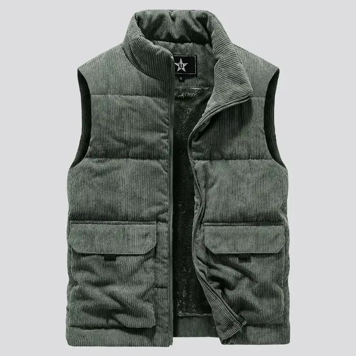 Veste hiver sans manches homme - Manteau chaud solide pour pêche et loisirs extérieurs