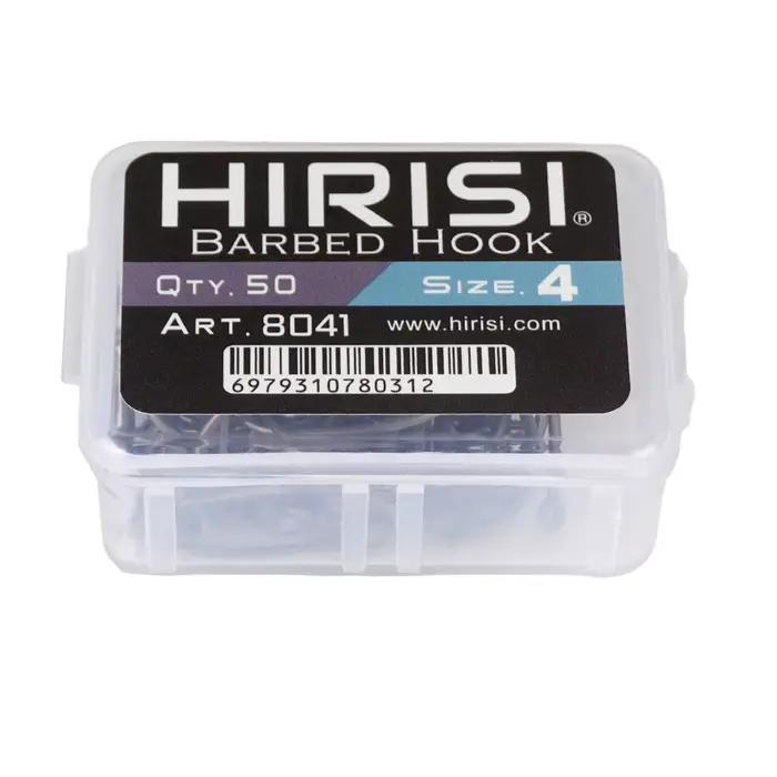 Hameçons Hirisi 8041 50 pièces ardillonnés acier inoxydable haute carbone revêtus PTFE anti-rouille