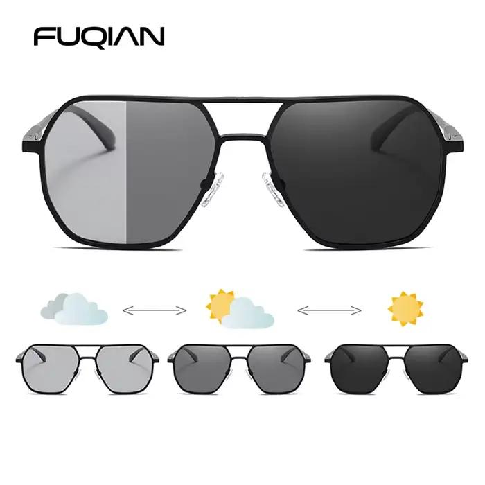 Lunettes photochromiques métal luxe polarisées - Technologie caméléon conduite pêche UV400