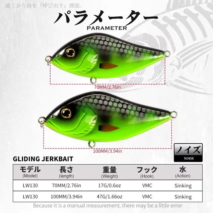 Leurre de pêche leurre brochet crankbait pencil wobbler 70mm 17g 100mm 47g pour carnassiers