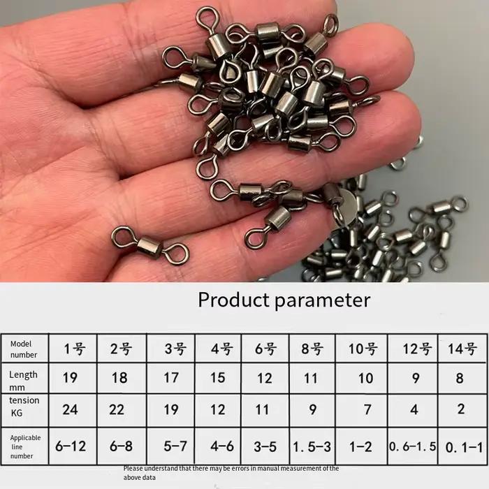 100 émerillons à roulement inox pour pêche à la carpe - Connecteurs solides pour leurres et hameçons