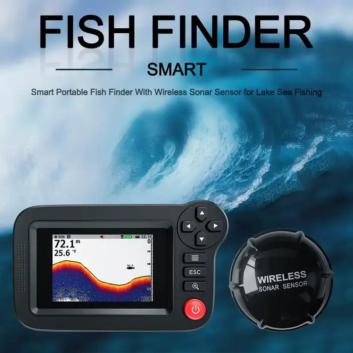 Sonar portable Smart Fish Finder pour pêche depuis la terre - Détecteur de profondeur et poissons récréatif