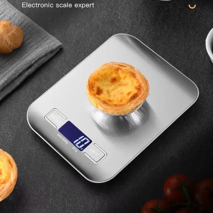 Balance de cuisine digitale 5kg 1g étanche - Pèse-aliments pêche multifonction en acier inoxydable LCD