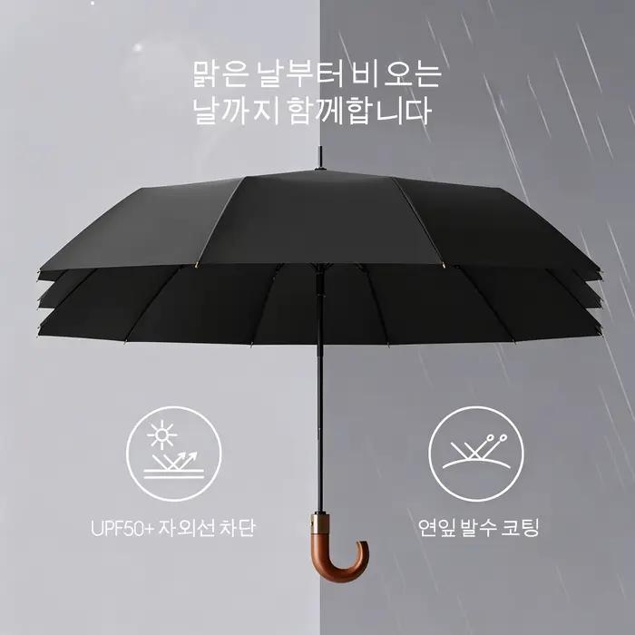 Parapluie automatique pliant UPF50+ anti-UV et vent - Design compact style manche courbe soleil pluie