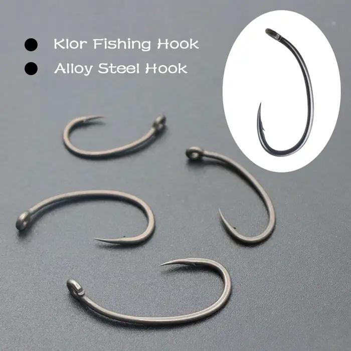 10 hameçons Klor carp hook acier allié pour montage Ronnie rig et method feeder - Hameçons barbelés carpe