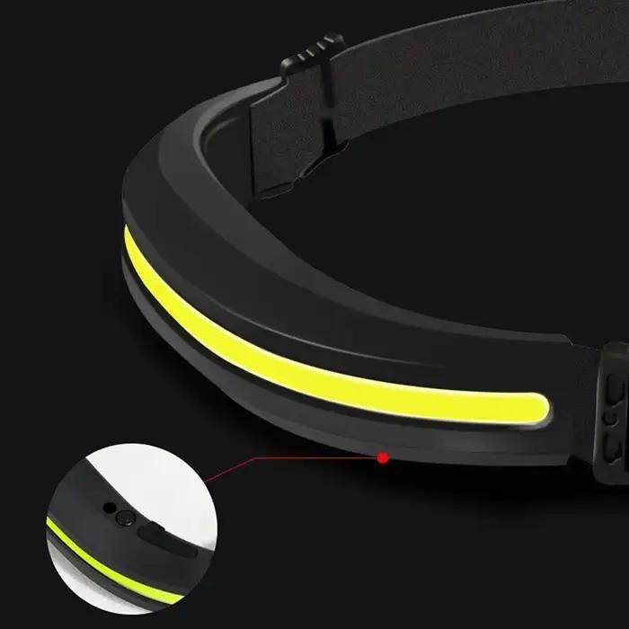 Frontale COB pêche rechargeable lumière rouge et blanche lampe de travail pour camping et running nocturne