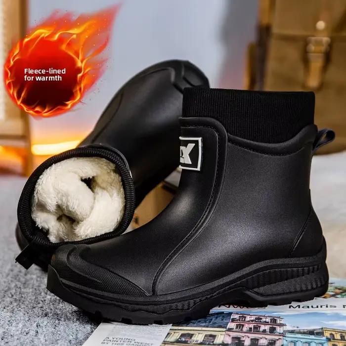 Bottes de pluie basses homme mode toutes saisons antidérapantes résistantes PVC