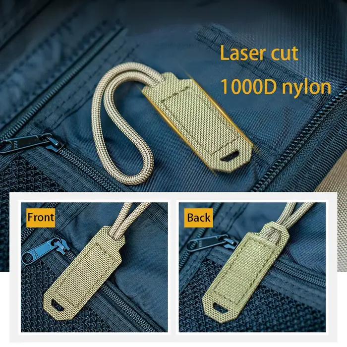 Poignées fermeture éclair tactiques MOLLE - Accessoires sac pêche chasse 1000D nylon